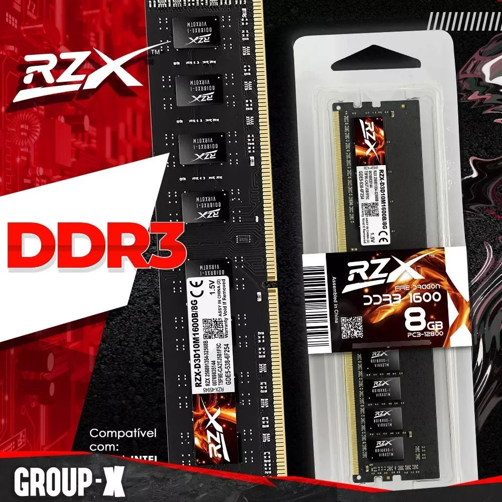 RAM RZX DDR3 8GB BUREAU 1600 MHZ