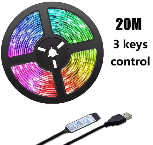 LED 20 METRE 44 COULEUR FICHE USB AVEC COMMANDE