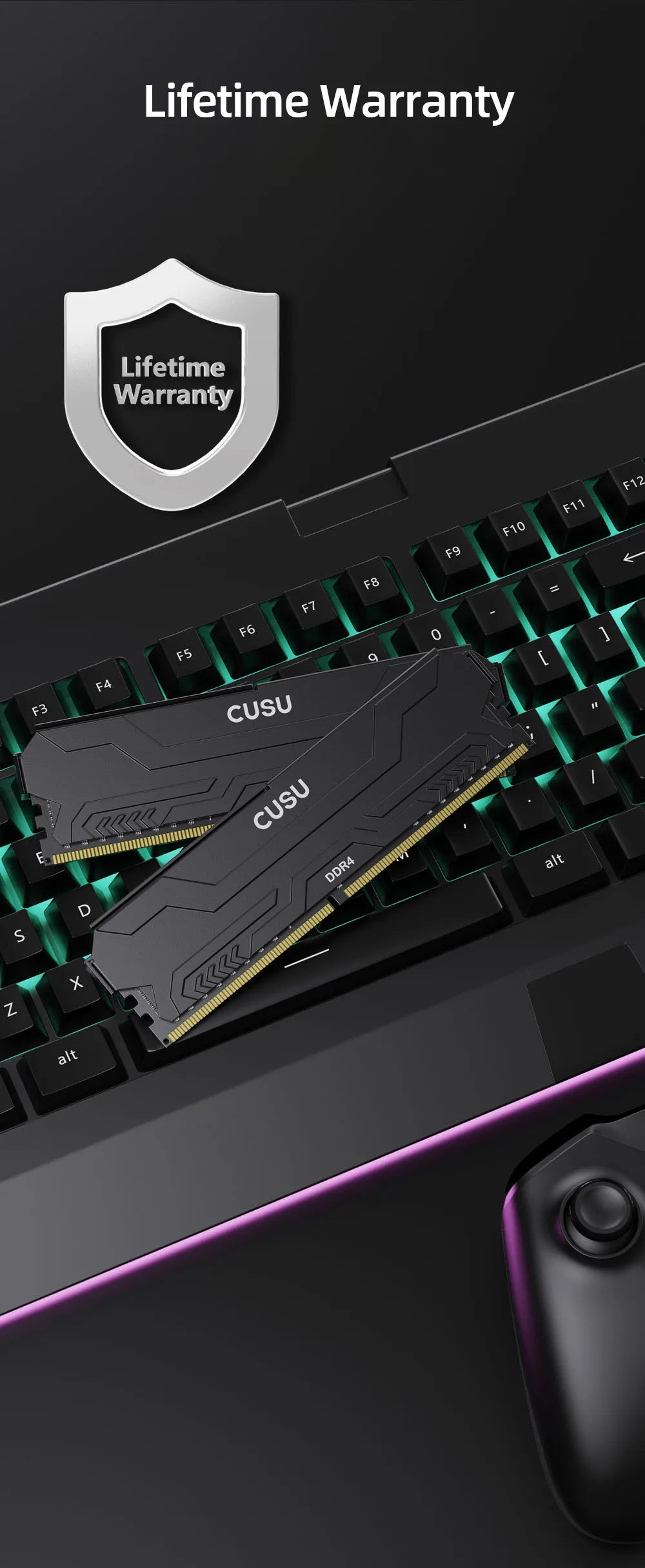 RAM CUSU DDR4 (16GB) 8GB * 2RGB BUREAU 3200 MHZ