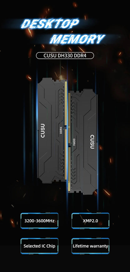 RAM CUSU DDR4 (16GB) 8GB * 2RGB BUREAU 3200 MHZ