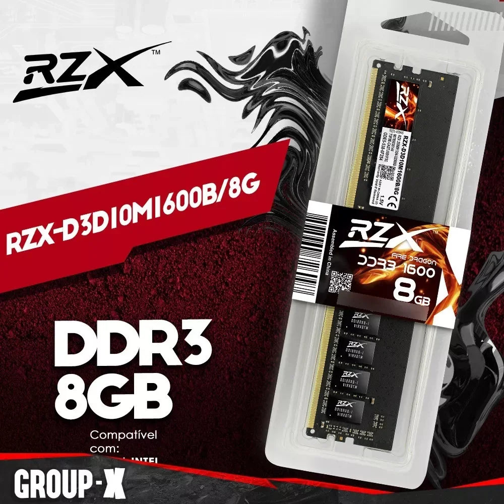 RAM RZX DDR3 8GB BUREAU 1600 MHZ